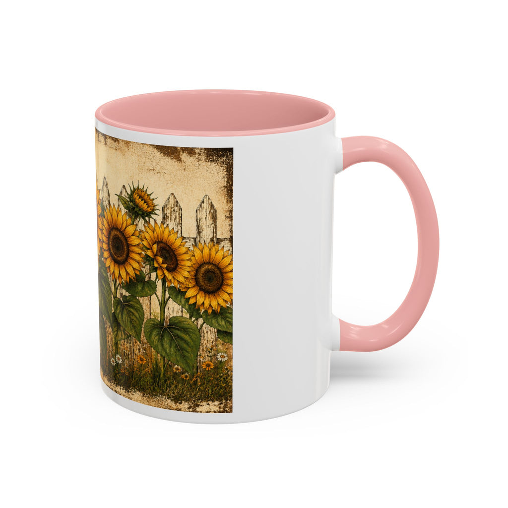 Sunflower Garden Coffee Mug — Vintage Farmhouse Floral Accent Mug
