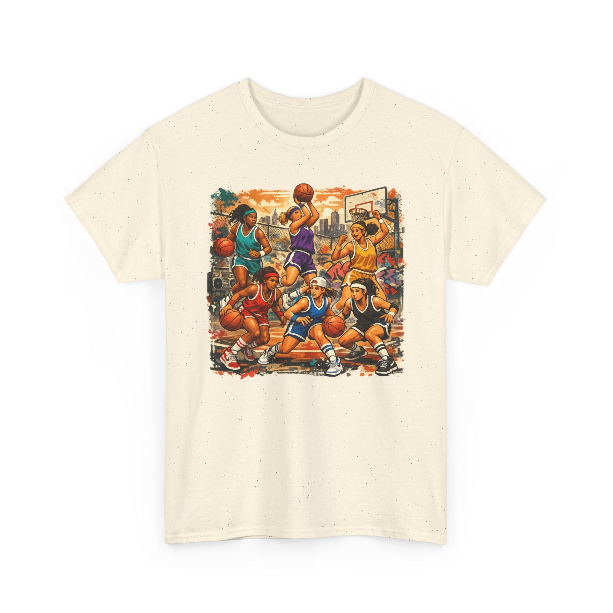 Street Basketball Crew Graphic Tee — Urban Court Players Illustration