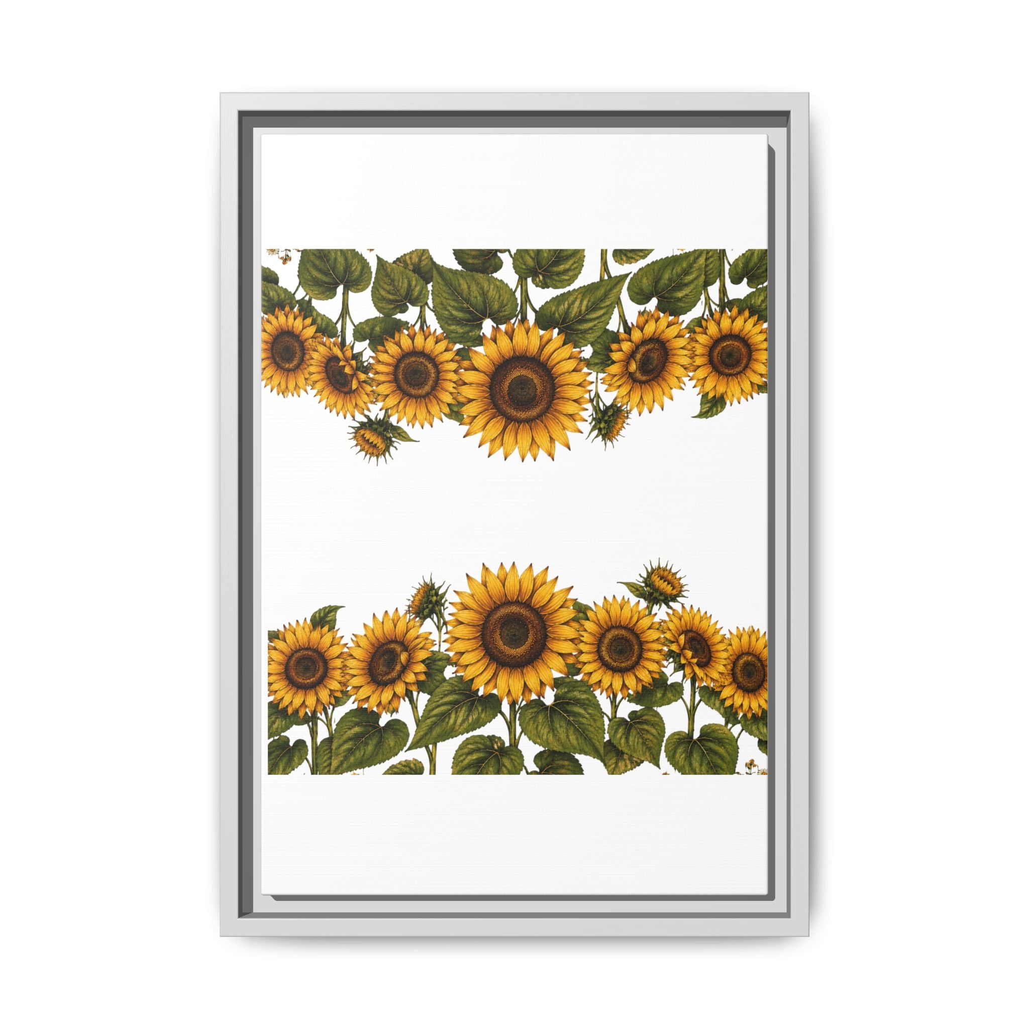 Framed Sunflower Canvas Print — Matte Floral Wall Art