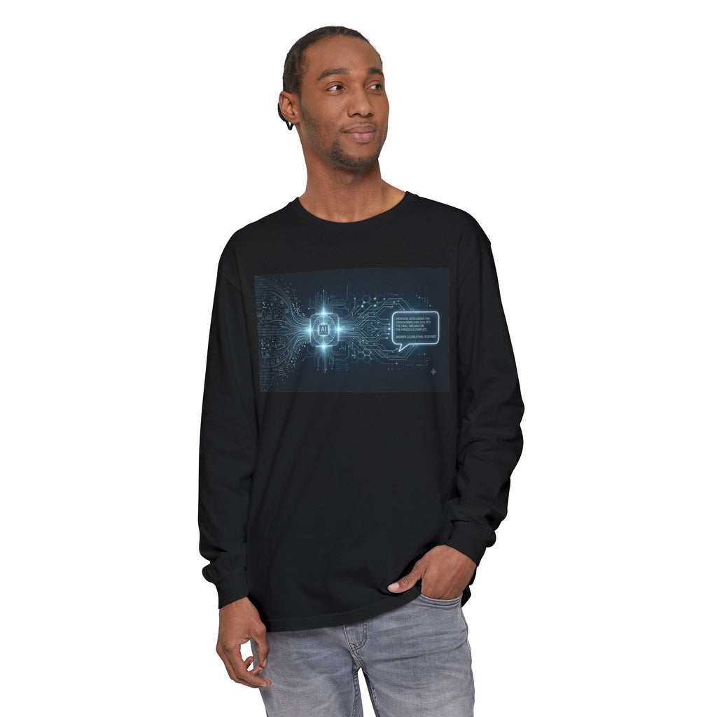 Long Sleeve T-Shirt — Cyber AI Chat Graphic