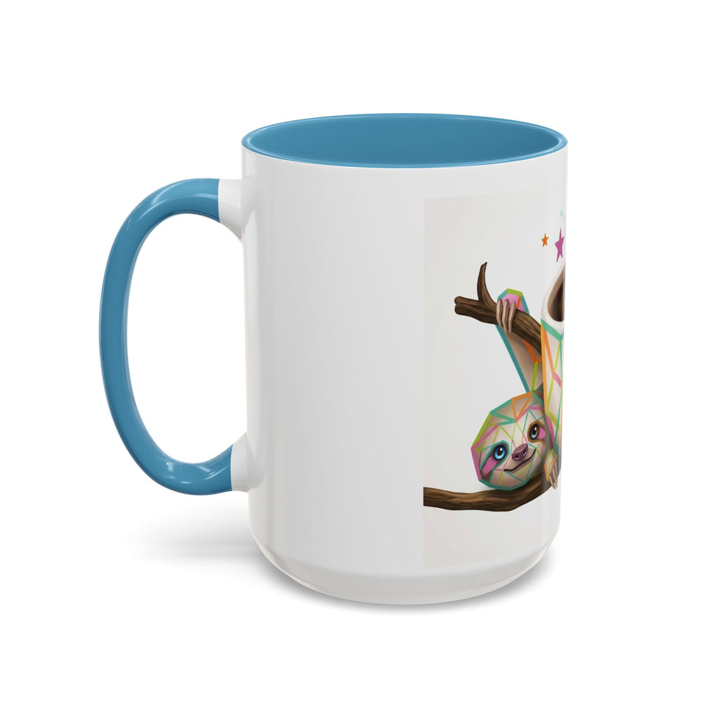 Be Kind Sloth Coffee Mug — Colorful Accent Ceramic Cup (11/15oz)