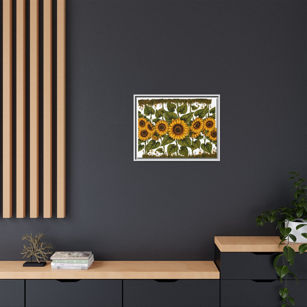 Framed Sunflower Canvas Print — Matte Floral Wall Art