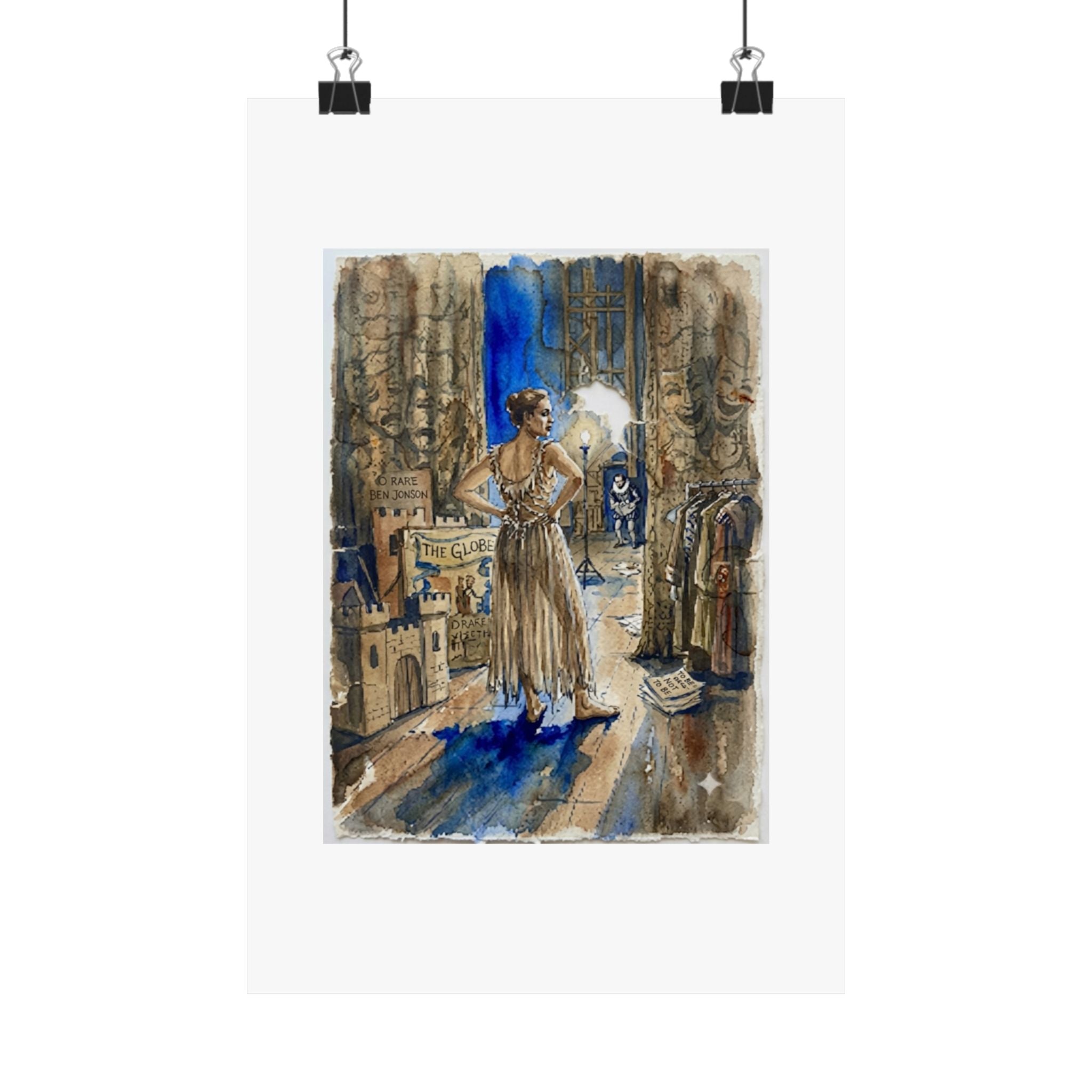 Theatre Backstage Poster — Vintage Actress Matte Vertical Art Print