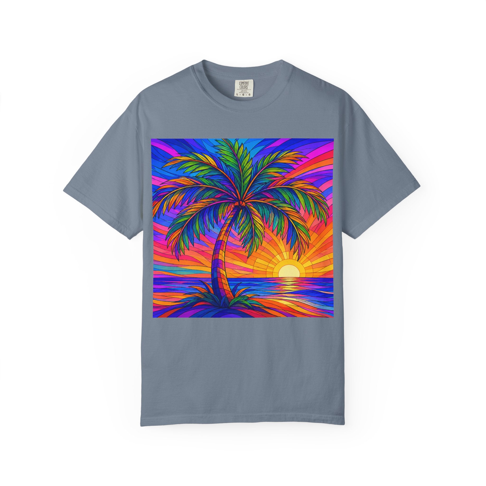 Sunset Palm T-Shirt — Vibrant Tropical Beach Tee