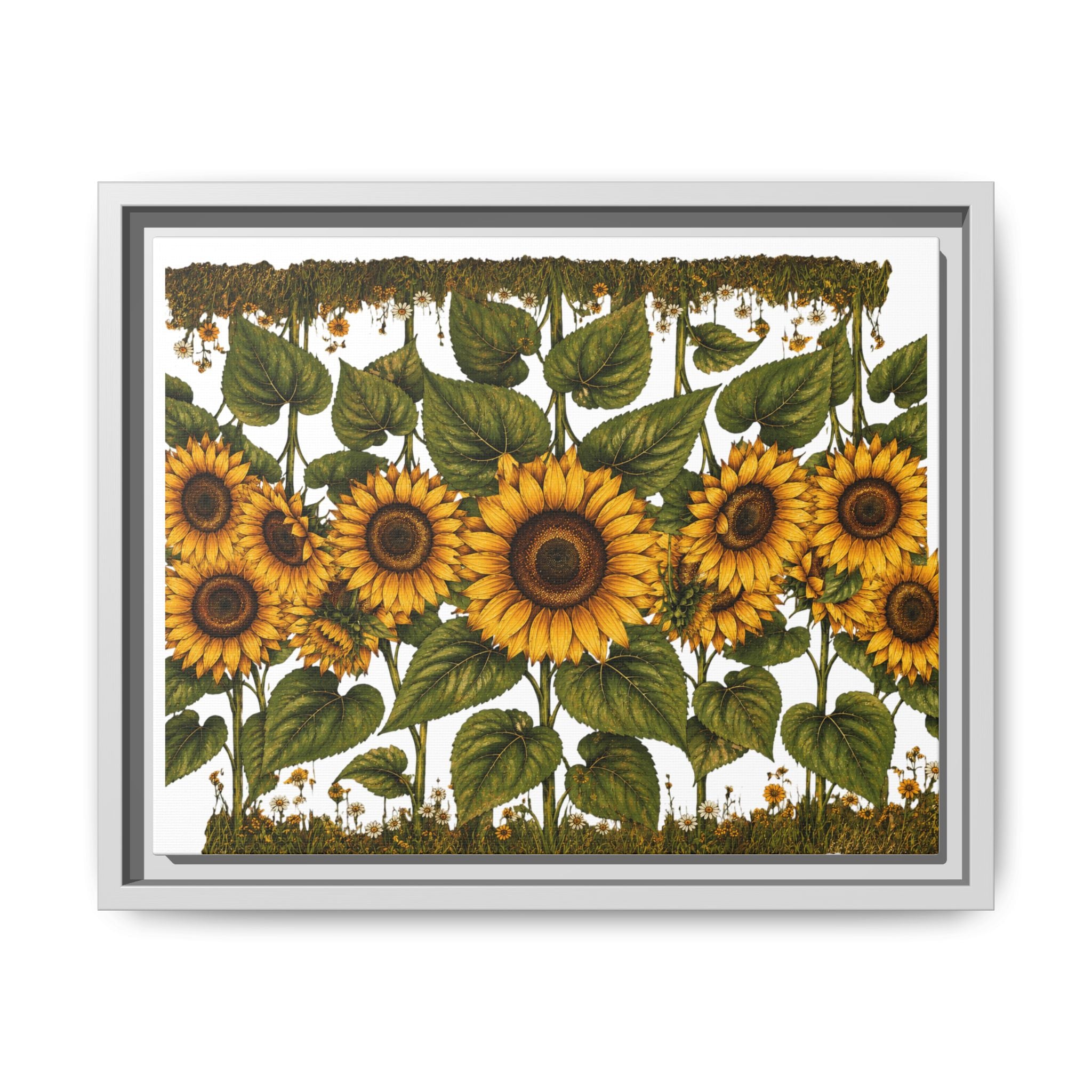 Framed Sunflower Canvas Print — Matte Floral Wall Art