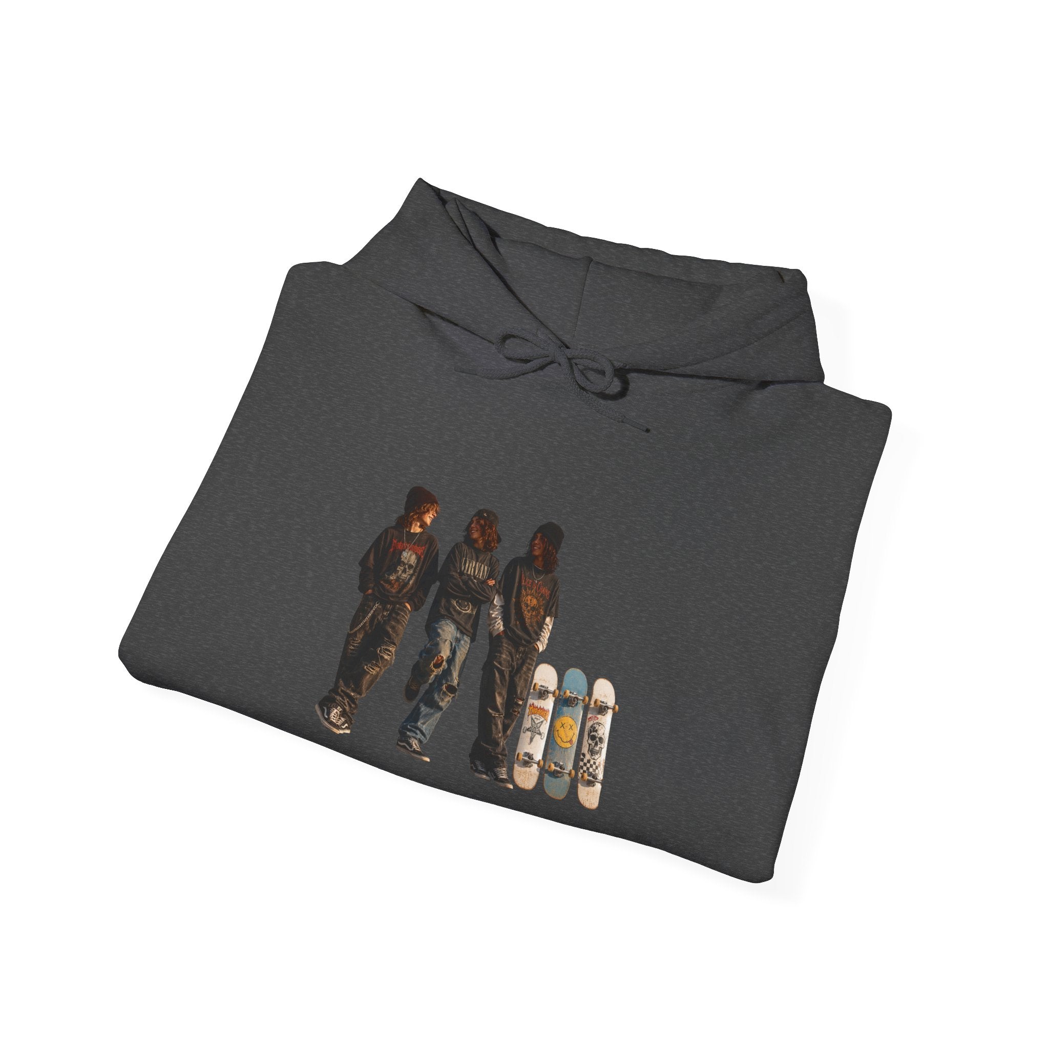 Skate Crew Graffiti Hoodie — Urban Skateboard Art Pullover