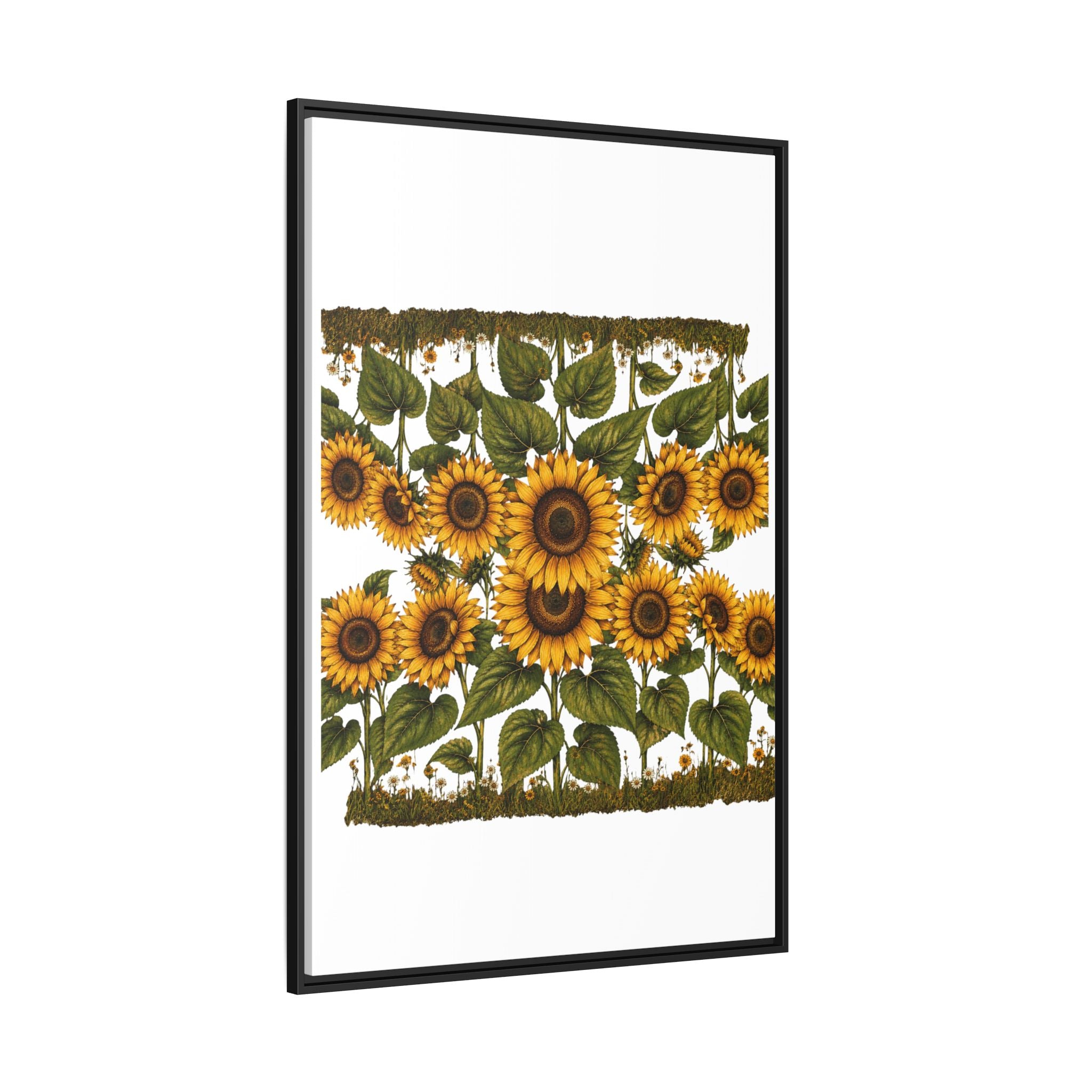 Framed Sunflower Canvas Print — Matte Floral Wall Art
