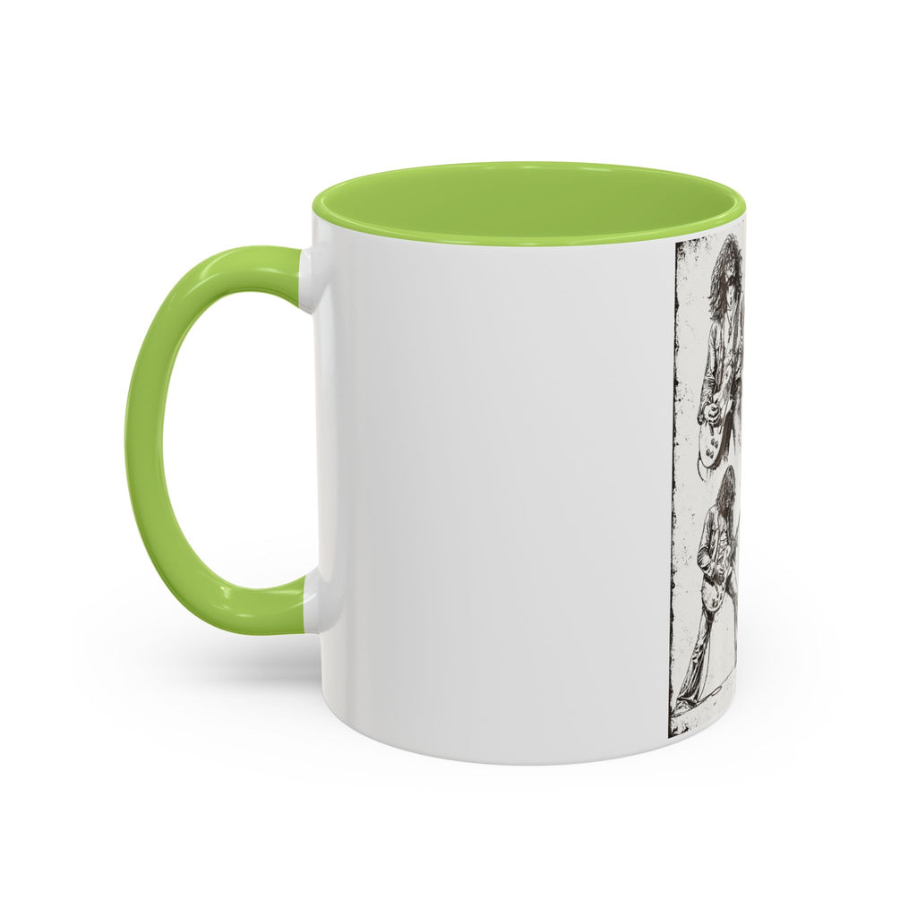 Rock Guitarist Sketch Accent Coffee Mug — Vintage Band Art 11/15oz