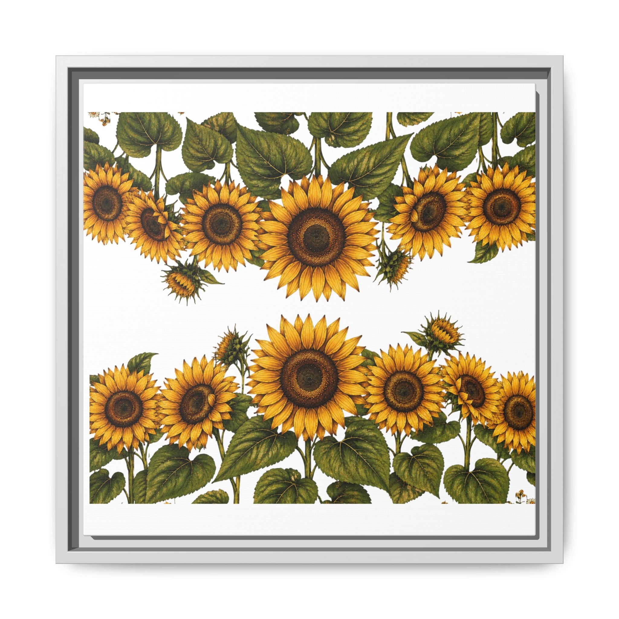 Framed Sunflower Canvas Print — Matte Floral Wall Art