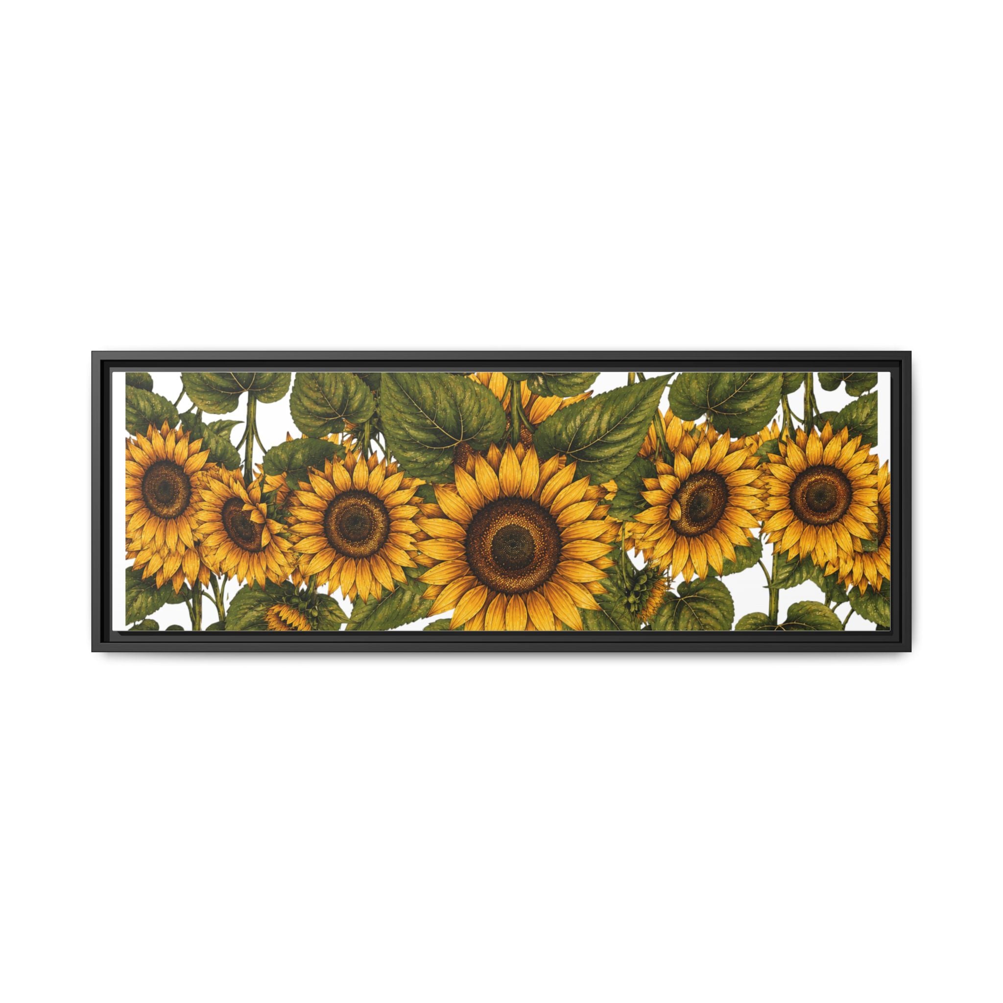 Framed Sunflower Canvas Print — Matte Floral Wall Art