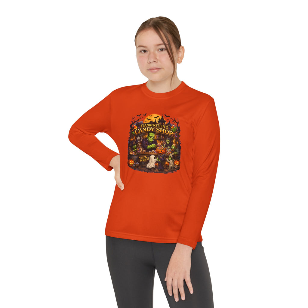 Youth Long Sleeve Tee — Halloween Candy Shop Graphic