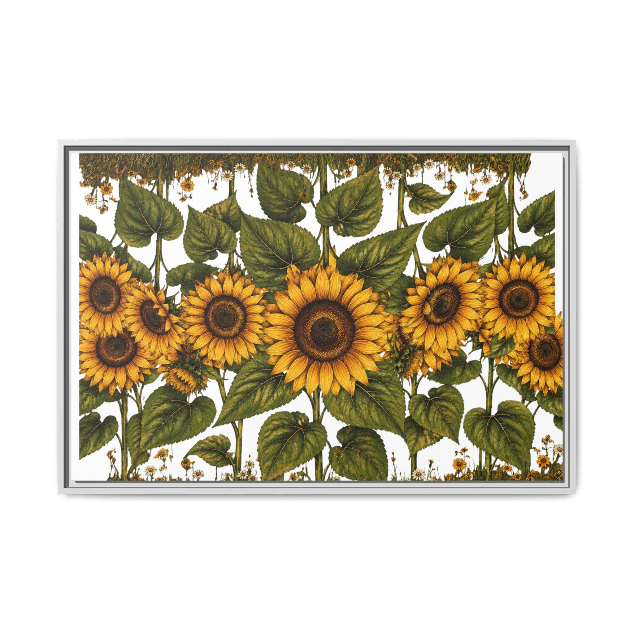 Framed Sunflower Canvas Print — Matte Floral Wall Art