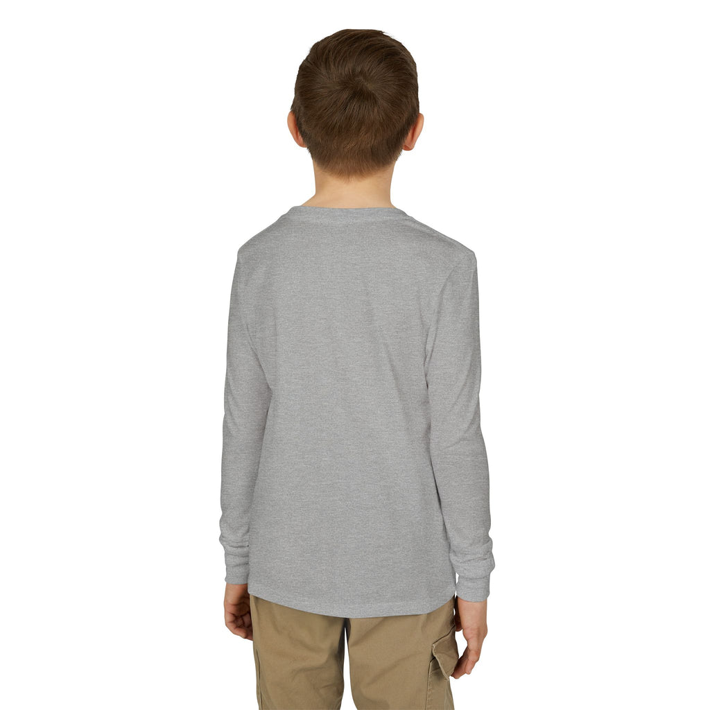 Youth Long Sleeve Tee — Colorful Skateboard & Sneakers Graphic