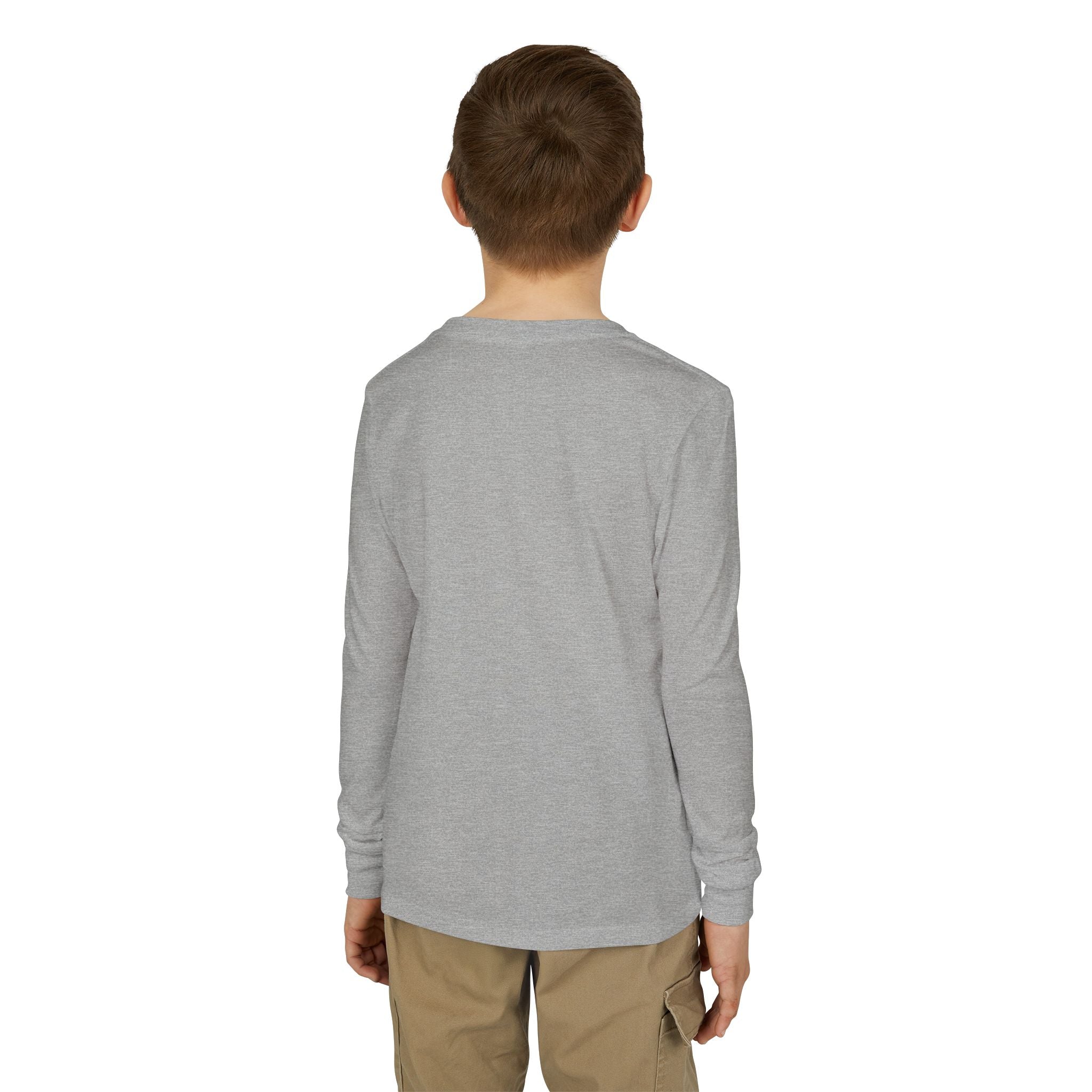 Youth Long Sleeve Tee — Colorful Skateboard & Sneakers Graphic