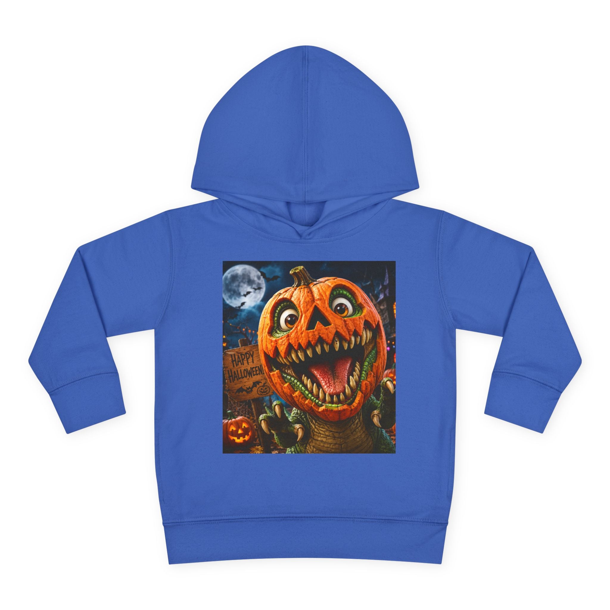 Halloween Toddler Hoodie — Dinosaur Creepy Jack-O'-Lantern Pumpkin Halloween Pullover