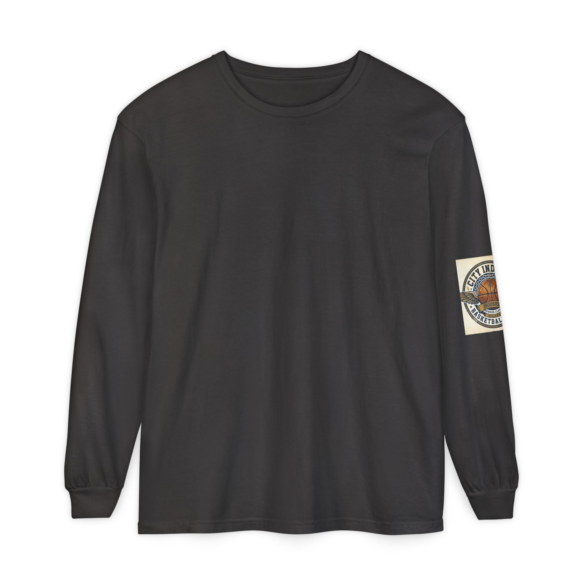 Basketball Club Long Sleeve Tee — City Indiana Winged Ball Graphic