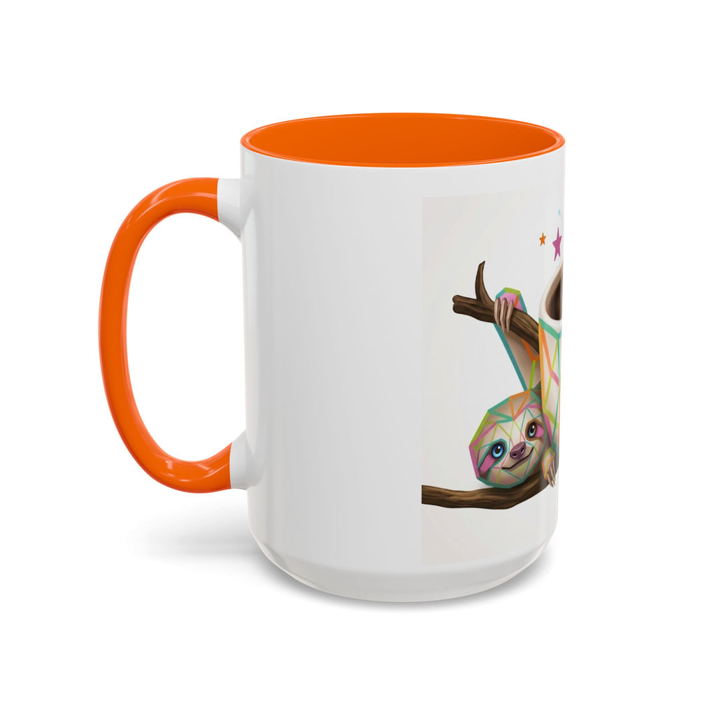 Be Kind Sloth Coffee Mug — Colorful Accent Ceramic Cup (11/15oz)