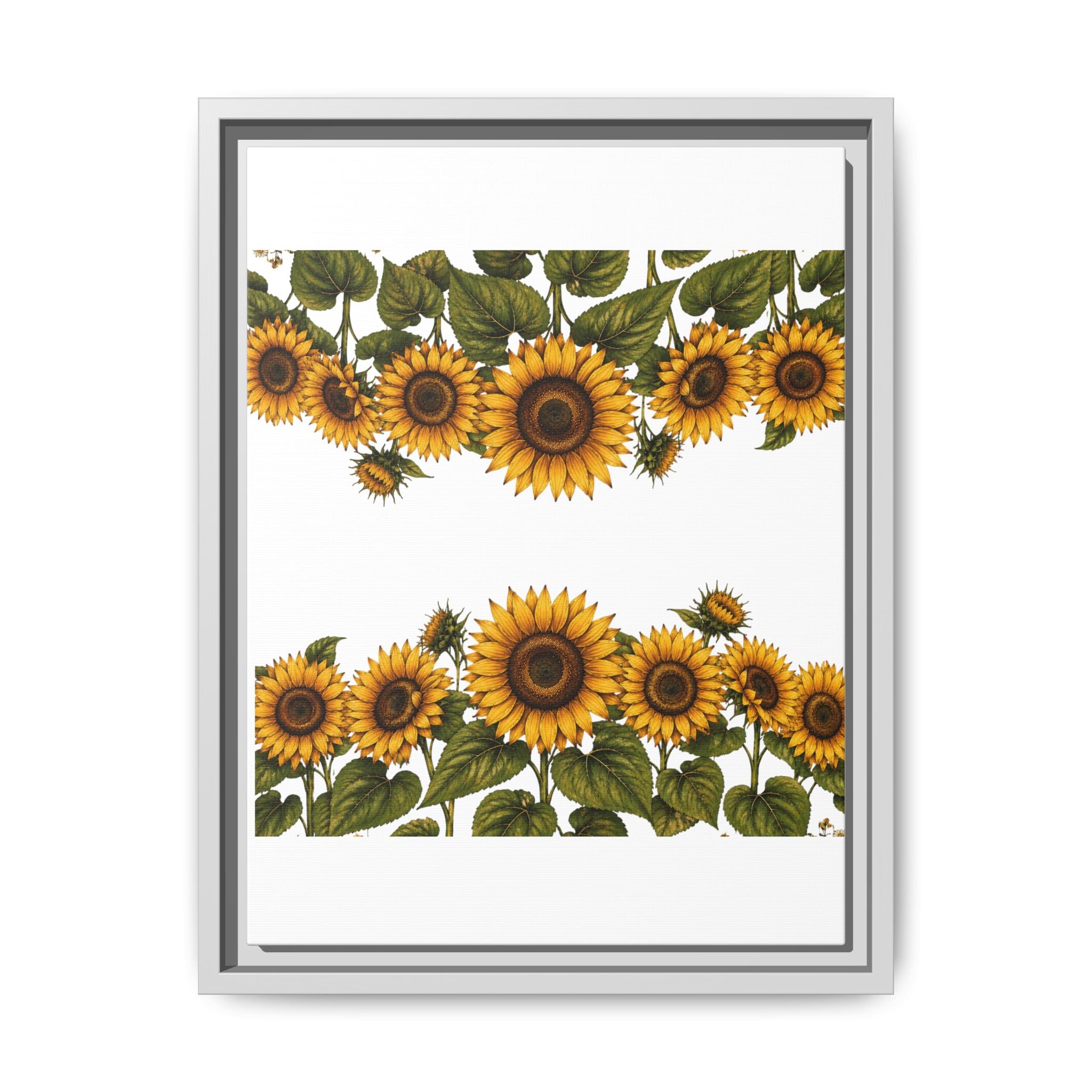 Framed Sunflower Canvas Print — Matte Floral Wall Art