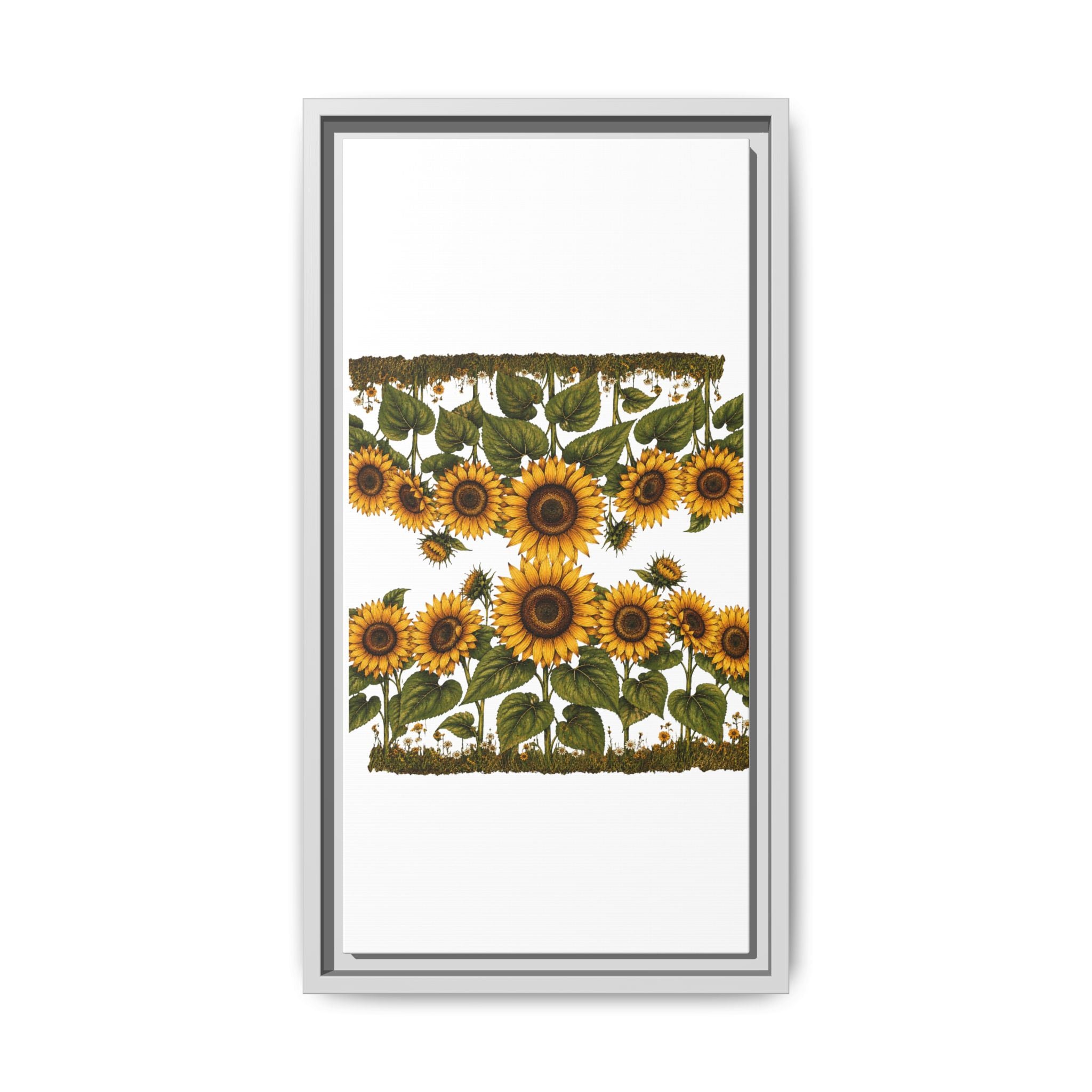 Framed Sunflower Canvas Print — Matte Floral Wall Art