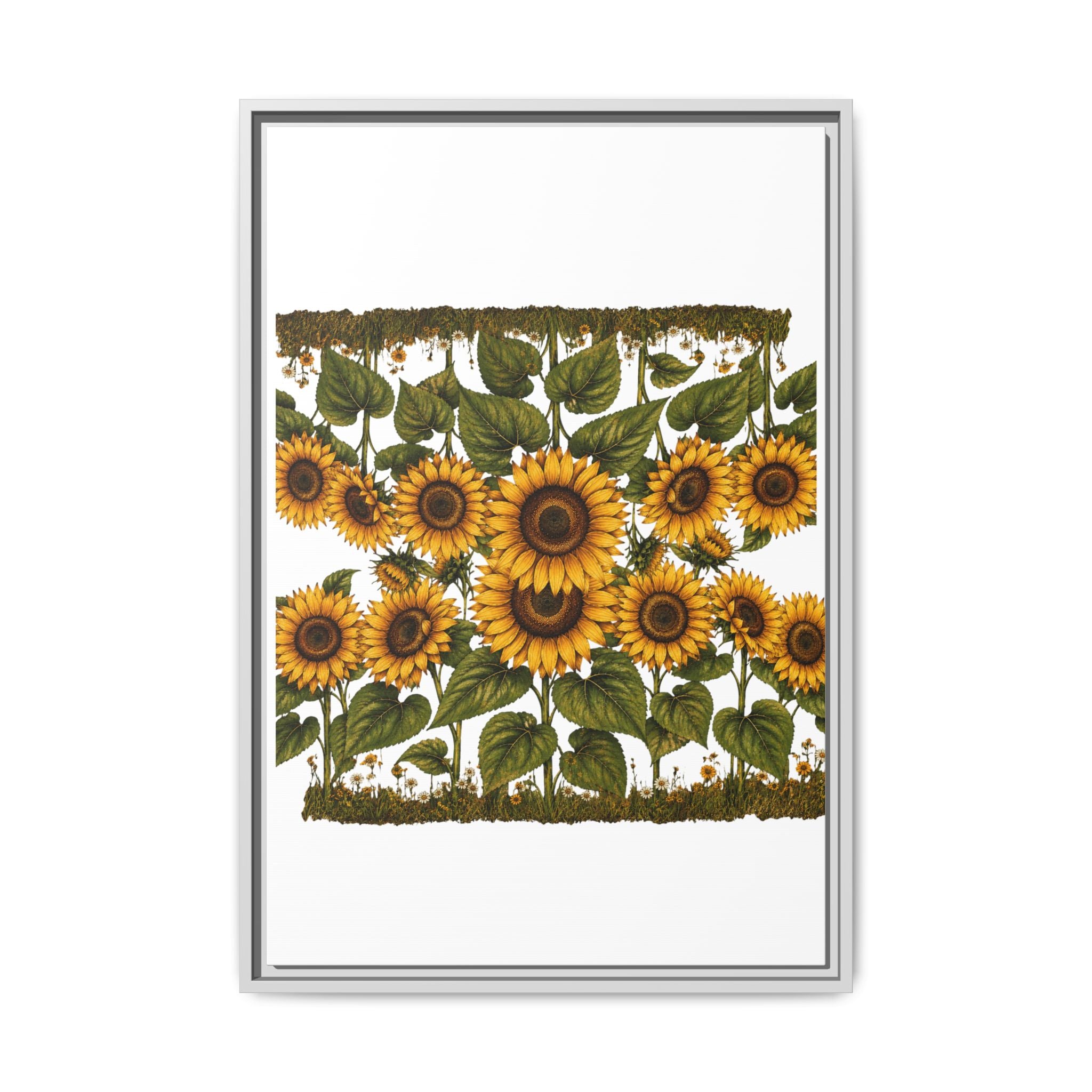 Framed Sunflower Canvas Print — Matte Floral Wall Art