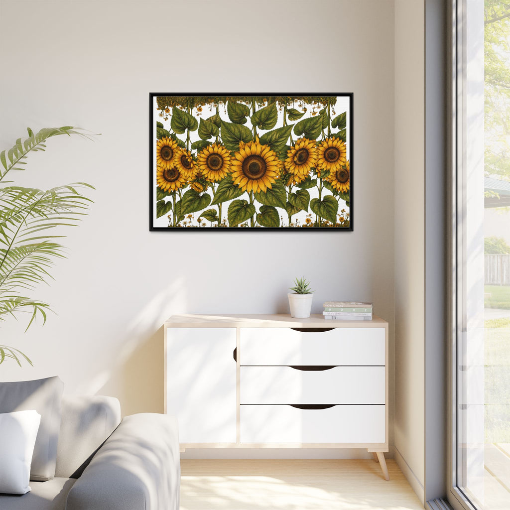Framed Sunflower Canvas Print — Matte Floral Wall Art