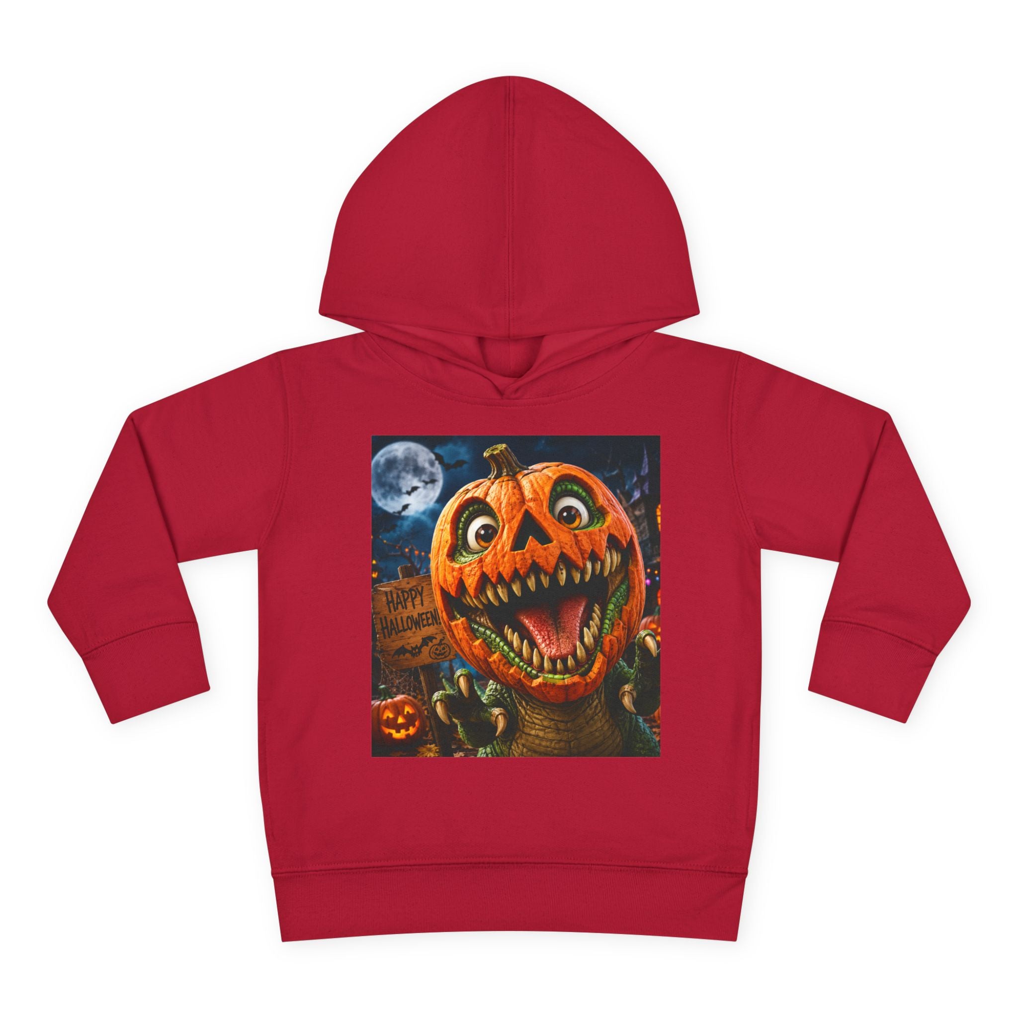 Halloween Toddler Hoodie — Dinosaur Creepy Jack-O'-Lantern Pumpkin Halloween Pullover