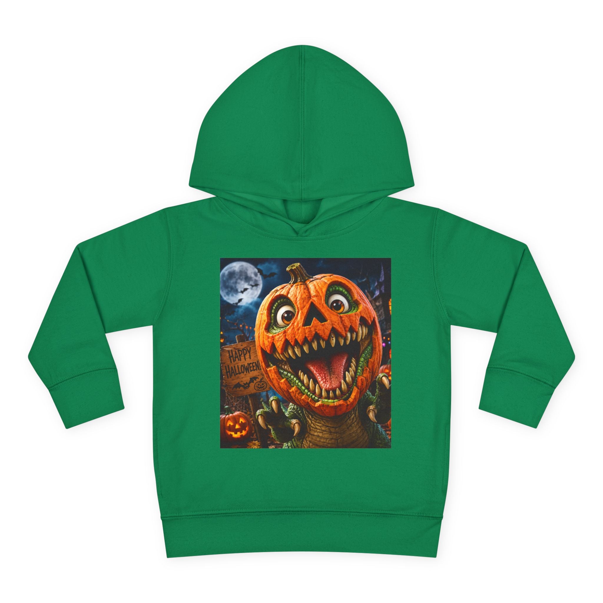 Halloween Toddler Hoodie — Dinosaur Creepy Jack-O'-Lantern Pumpkin Halloween Pullover