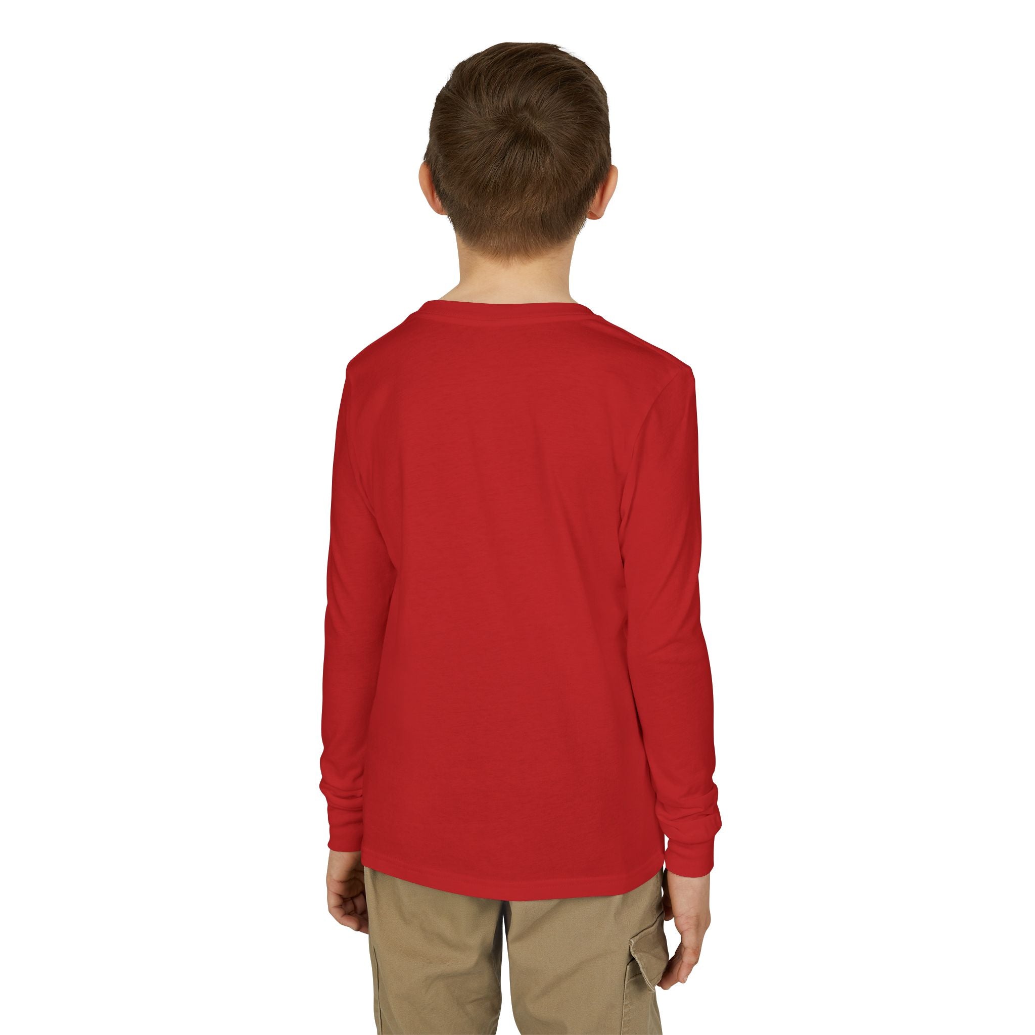 Youth Long Sleeve Tee — Colorful Skateboard & Sneakers Graphic