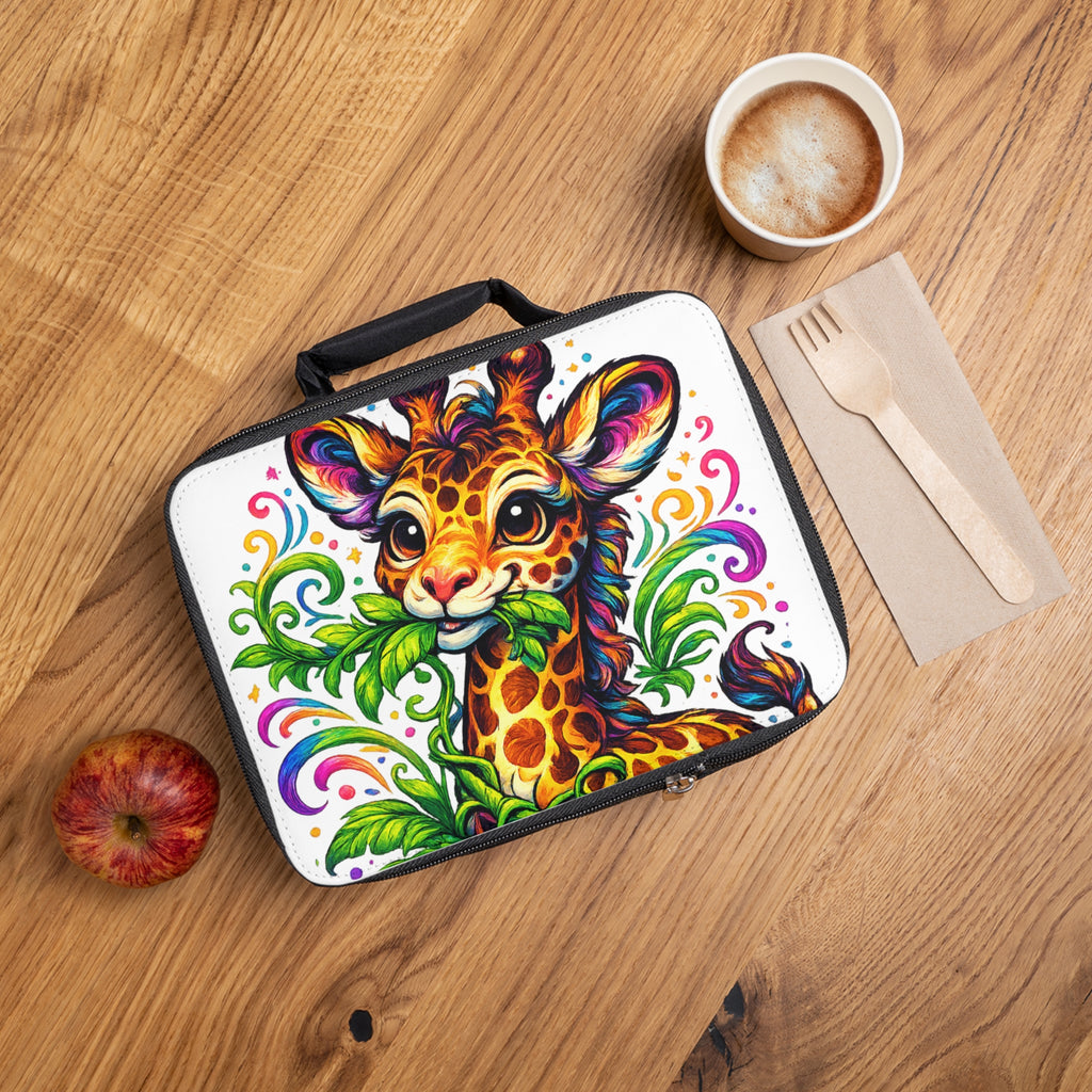 Cute Colorful Giraffe Lunch Bag — Kids Insulated Lunchbox with Playful Jungle Design