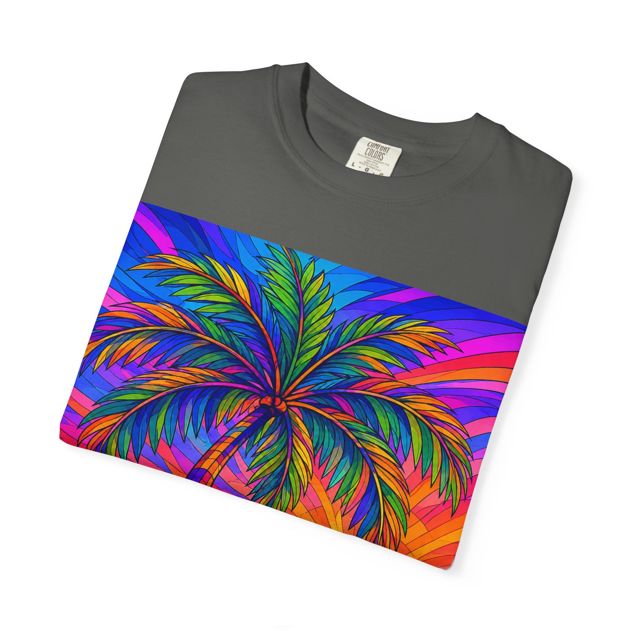 Sunset Palm T-Shirt — Vibrant Tropical Beach Tee