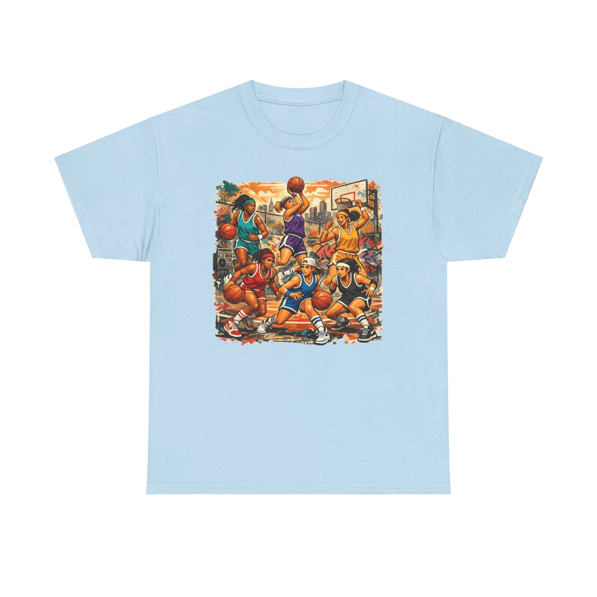 Street Basketball Crew Graphic Tee — Urban Court Players Illustration