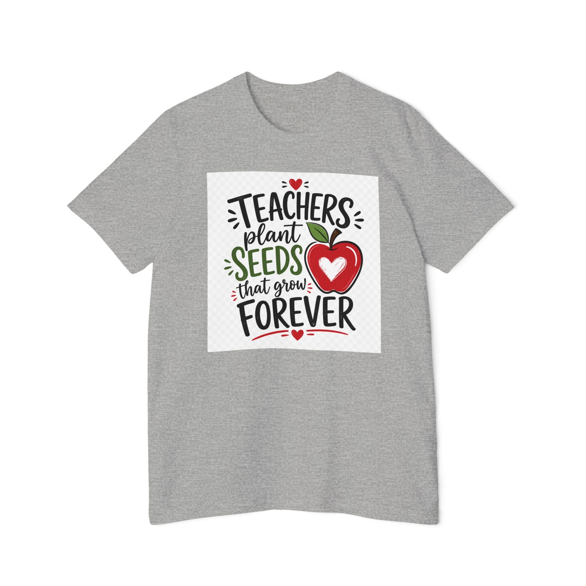 Teacher Appreciation T-Shirt – "Teachers Plant Seeds That Grow Forever" Apple Design
