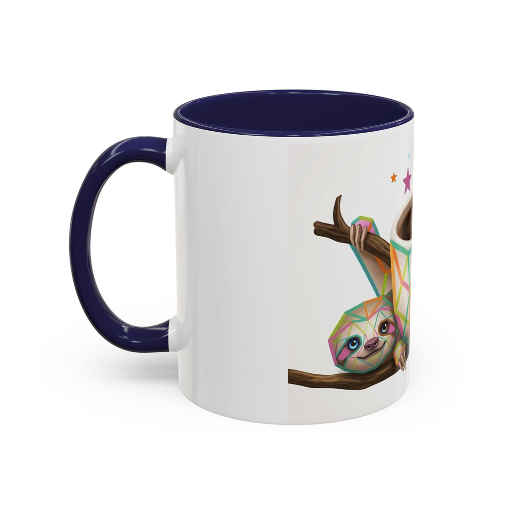 Be Kind Sloth Coffee Mug — Colorful Accent Ceramic Cup (11/15oz)