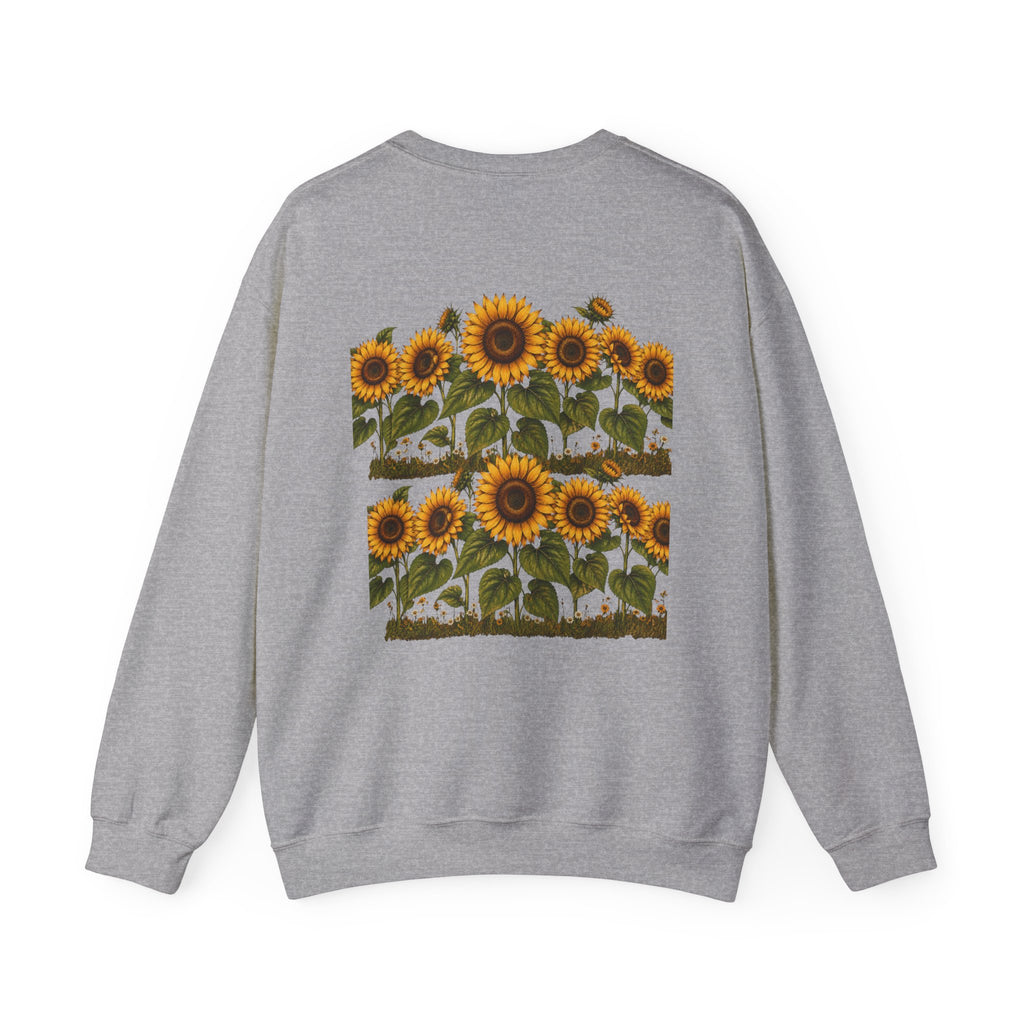Sunflower Field Crewneck Sweatshirt — Vintage Botanical Floral Pullover