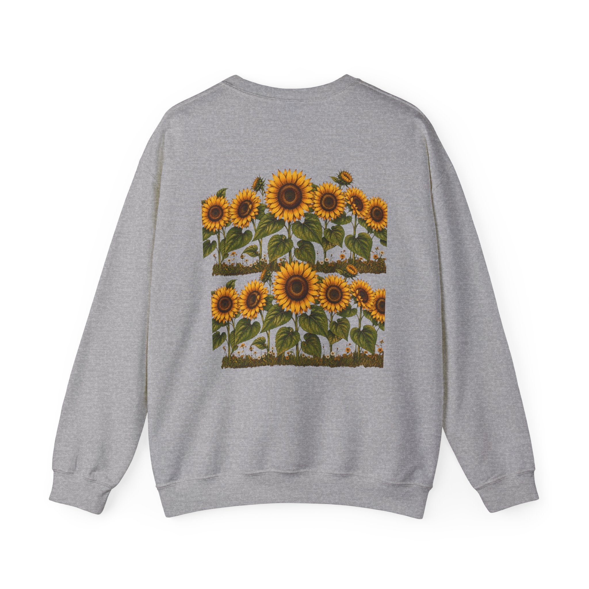 Sunflower Field Crewneck Sweatshirt — Vintage Botanical Floral Pullover