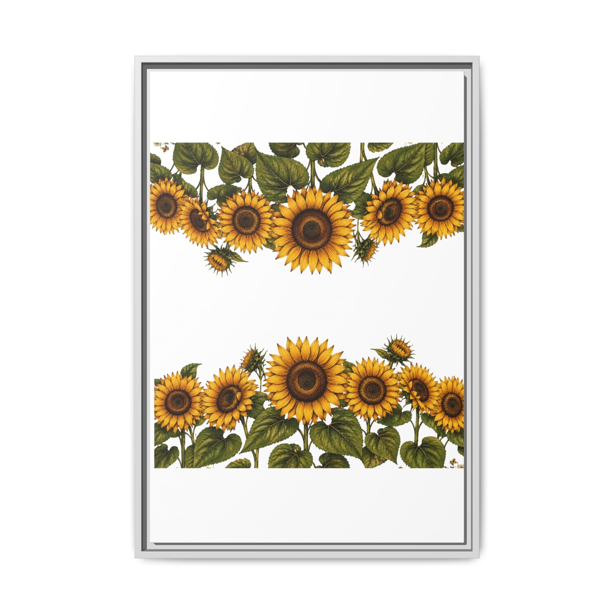 Framed Sunflower Canvas Print — Matte Floral Wall Art
