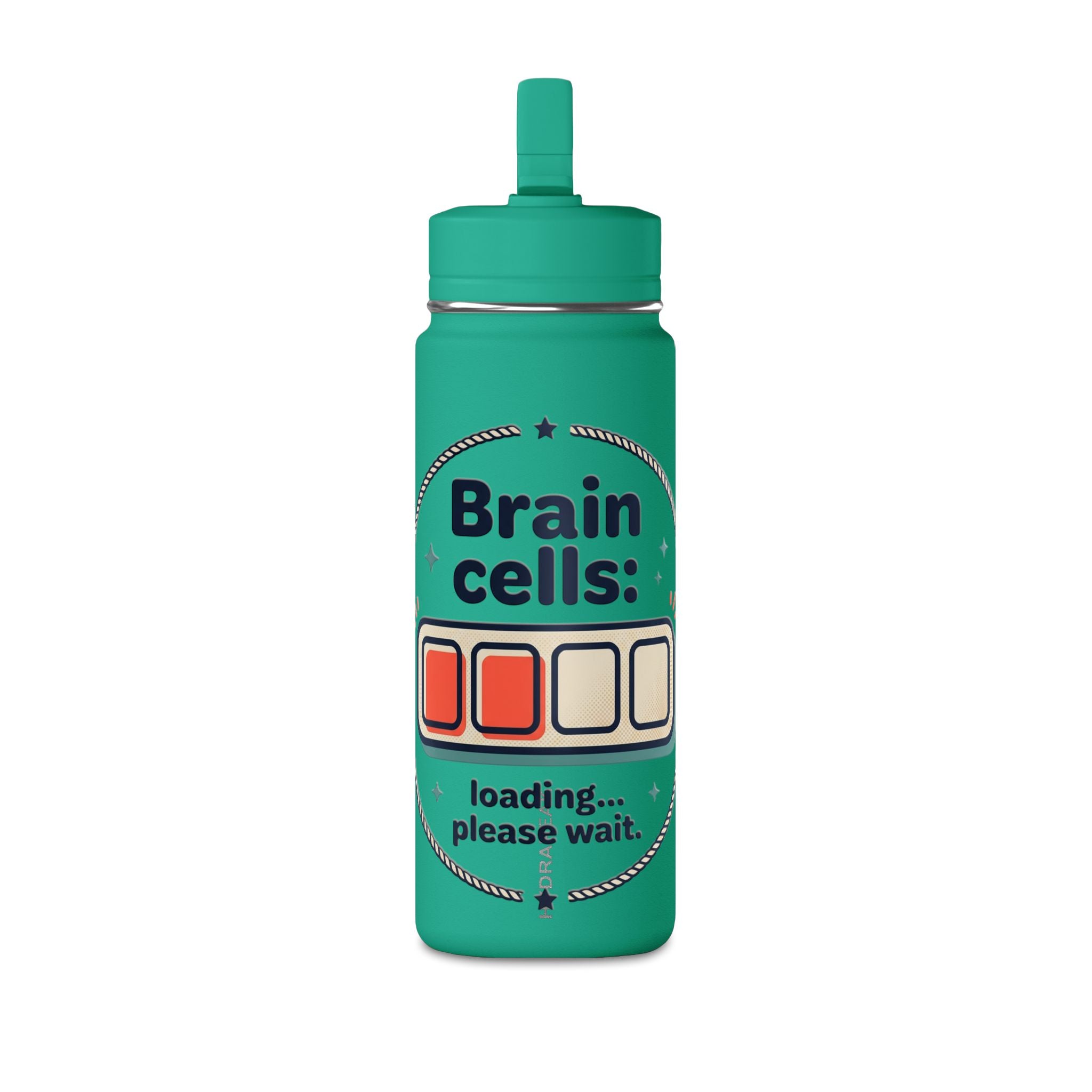 Water Bottle — "Brain Cells: loading... please wait." 20oz Funny Hydration Bottle