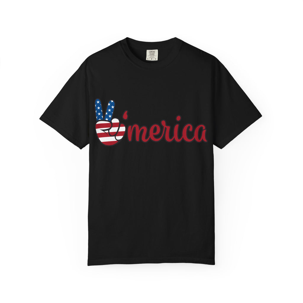 'Merica Peace Sign T-Shirt — 250th Anniversary of America Flag Tee (1776–2026)