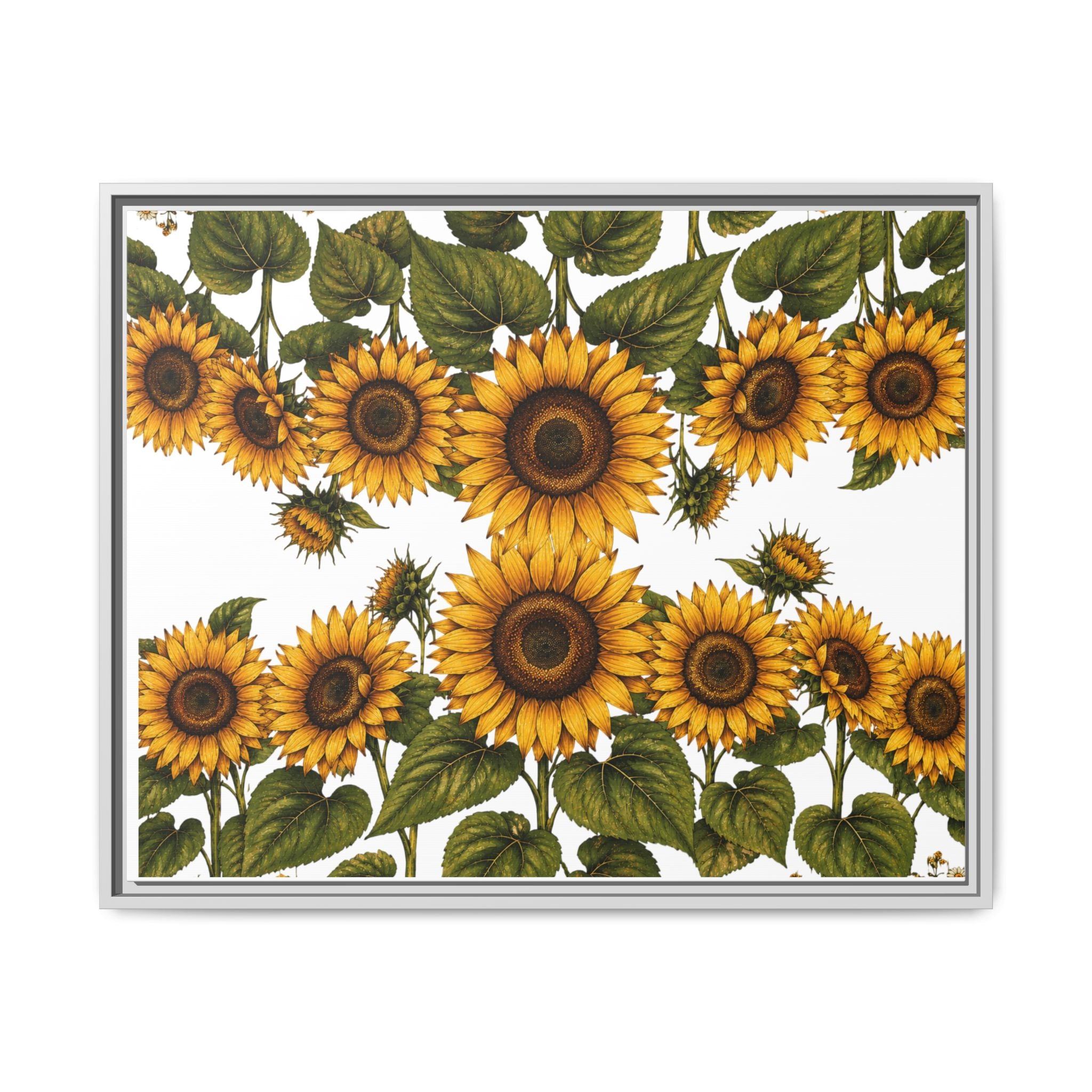 Framed Sunflower Canvas Print — Matte Floral Wall Art
