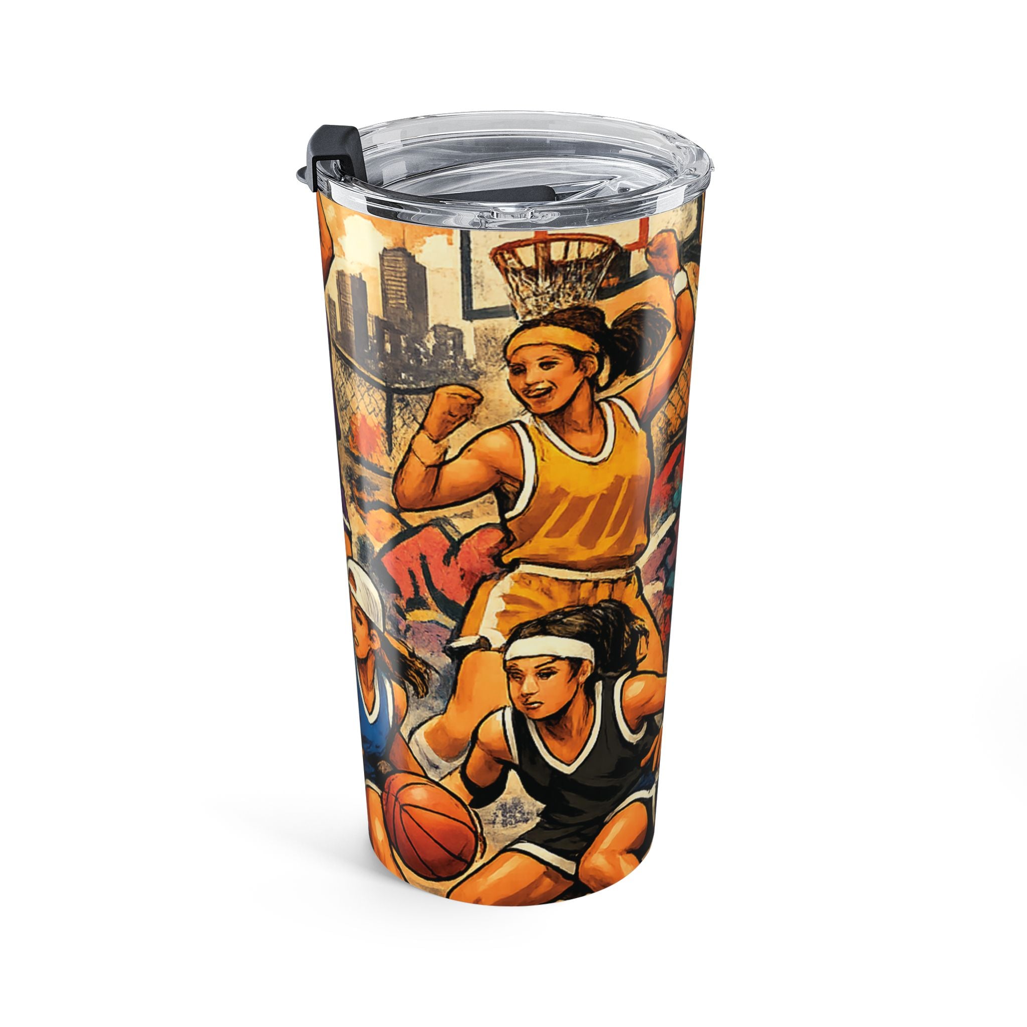 20oz Basketball Players Travel Tumbler – Urban Court Sports Water Bottle