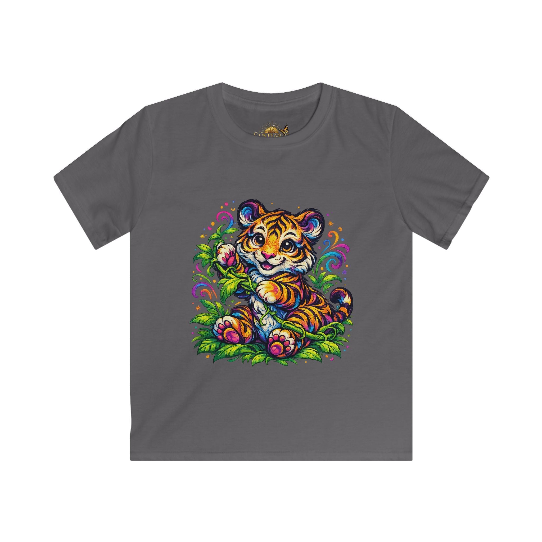 Kids Tee — Colorful Playful Tiger Cub Graphic Shirt