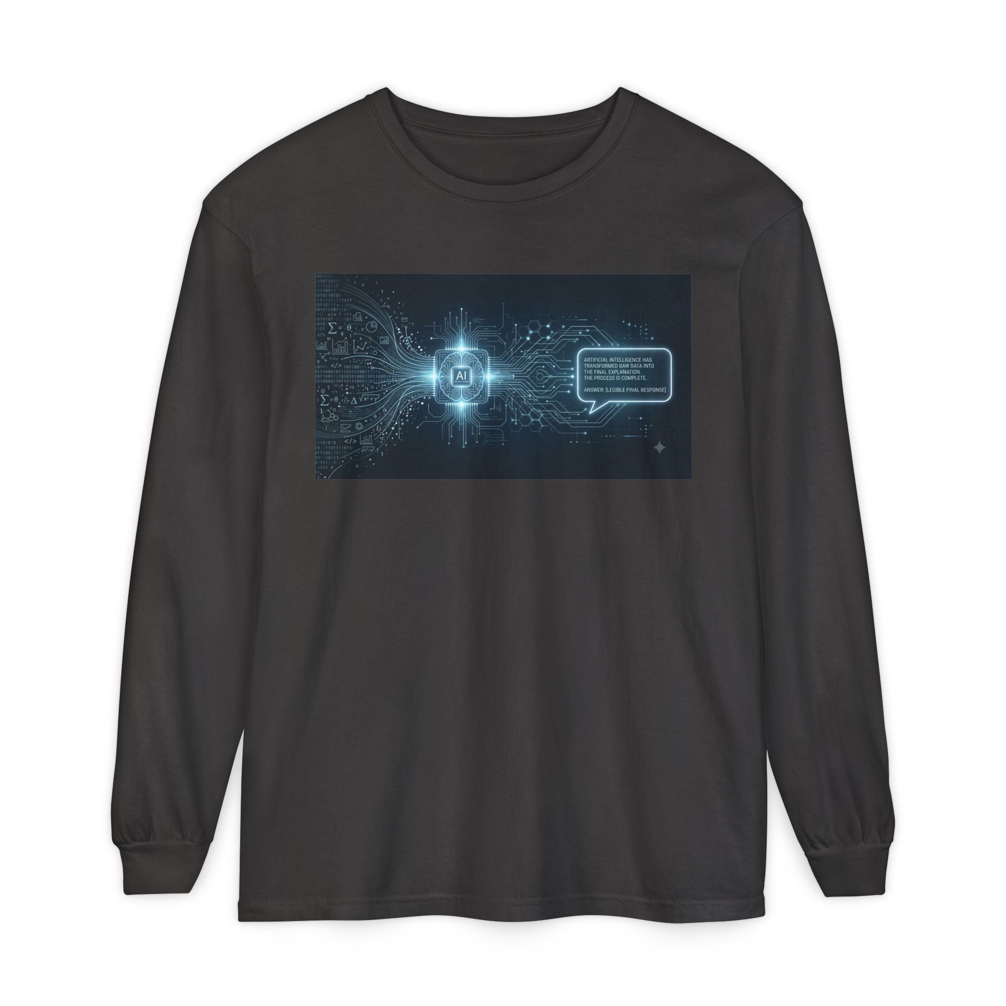 Long Sleeve T-Shirt — Cyber AI Chat Graphic
