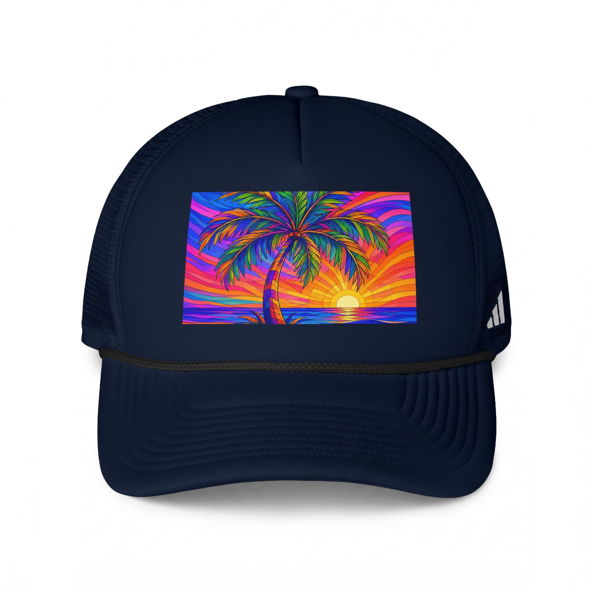 Trucker Cap — Vibrant Sunset Palm Beach Hat
