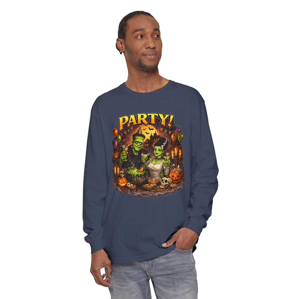 Mr. & Mrs. Frankenstein Halloween Monster Party Long Sleeve T-Shirt