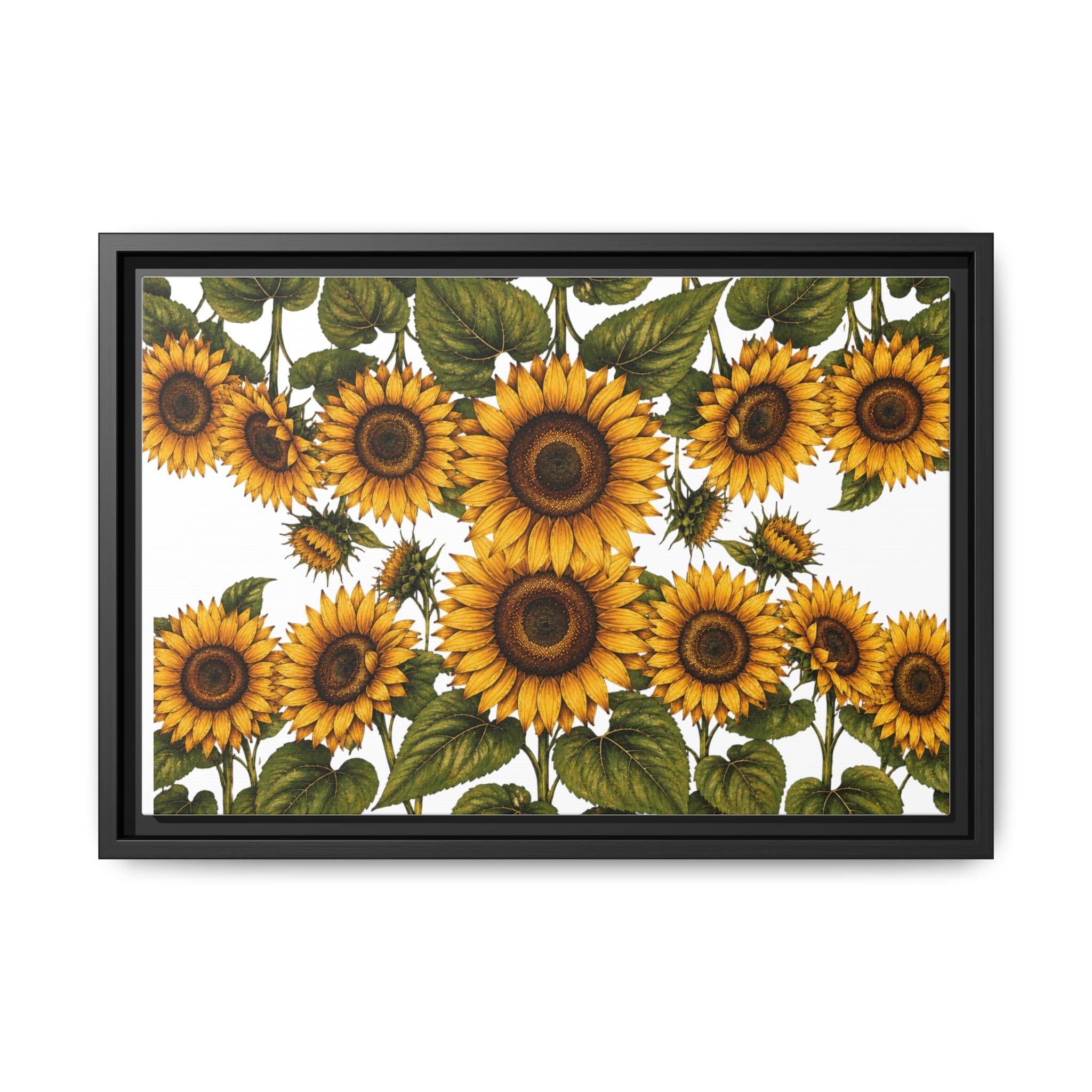 Framed Sunflower Canvas Print — Matte Floral Wall Art