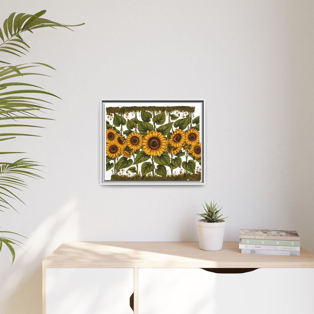 Framed Sunflower Canvas Print — Matte Floral Wall Art