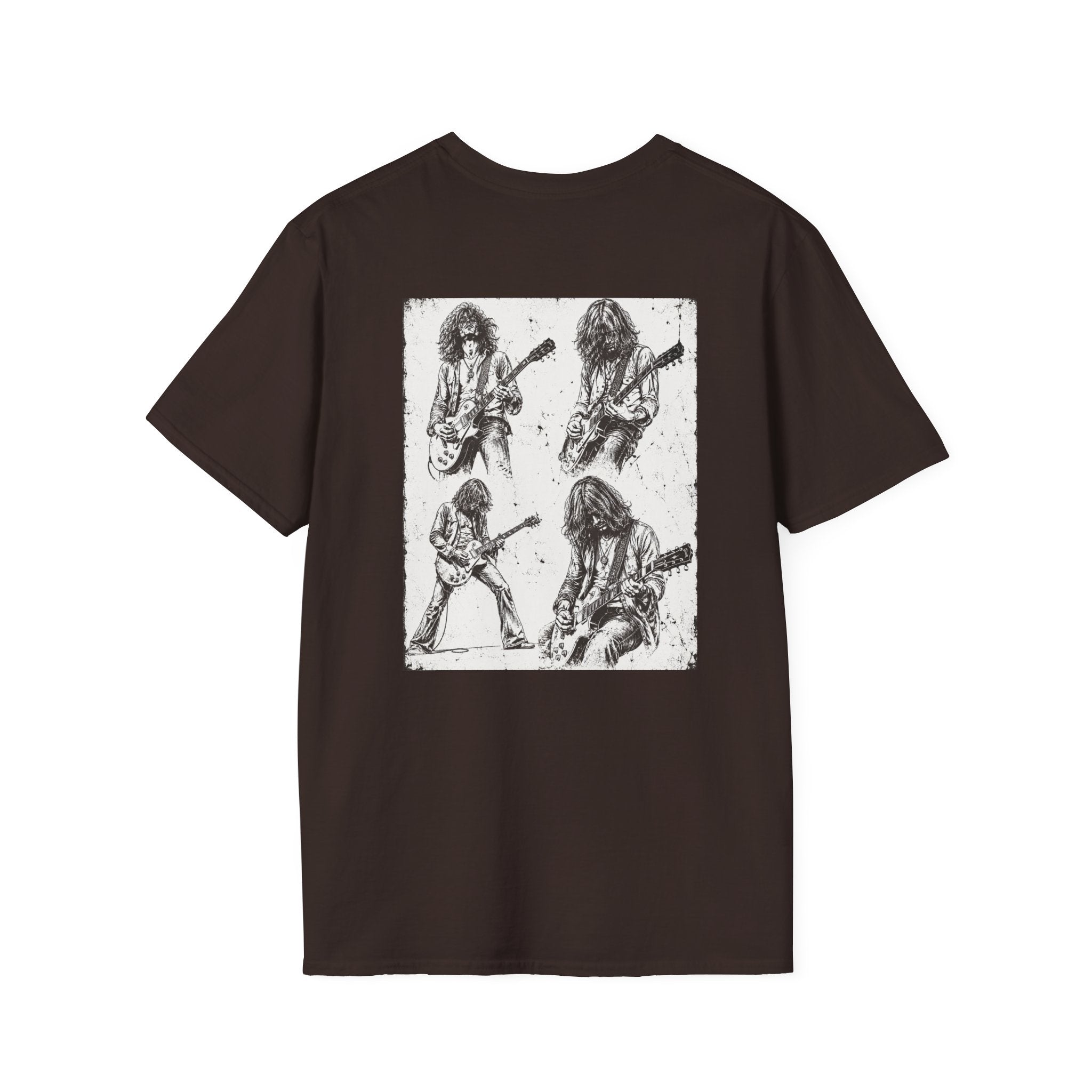 Guitar Illustration T-Shirt — Vintage Les Paul Graphic Tee for Music Lovers