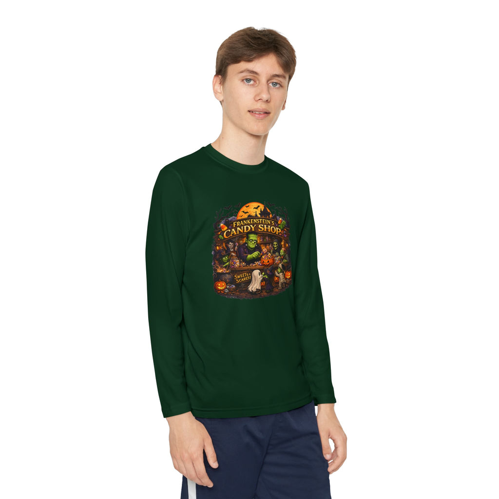 Youth Long Sleeve Tee — Halloween Candy Shop Graphic