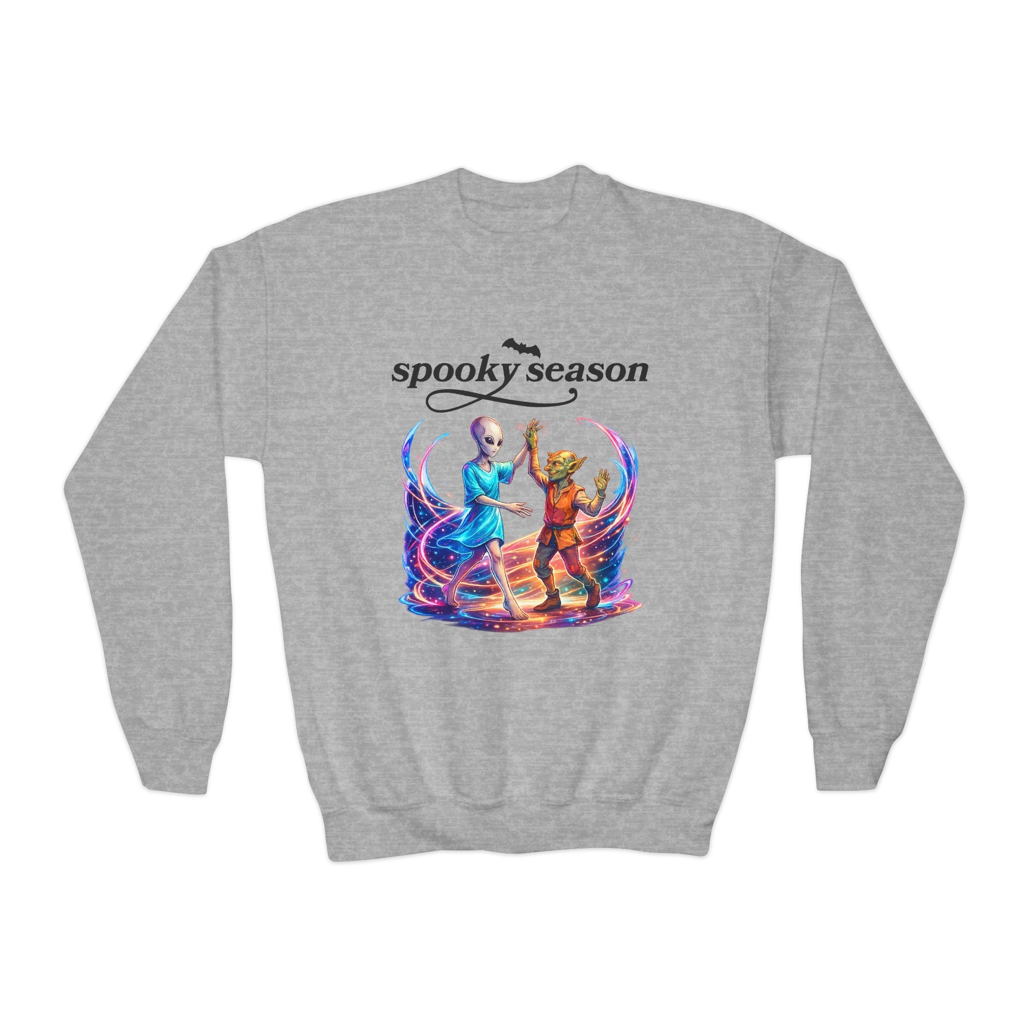 Youth Crewneck Sweatshirt — "Spooky Season" Halloween Kid Pullover