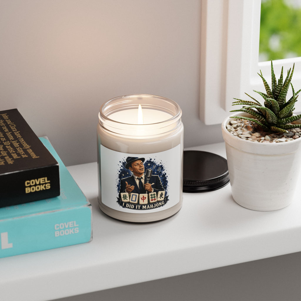 Mahjong Scented Soy Candle — “I Did It Mahjong” Retro Player Design, 9oz
